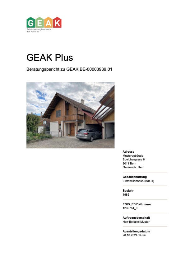 Beratungsbericht GEAK Plus